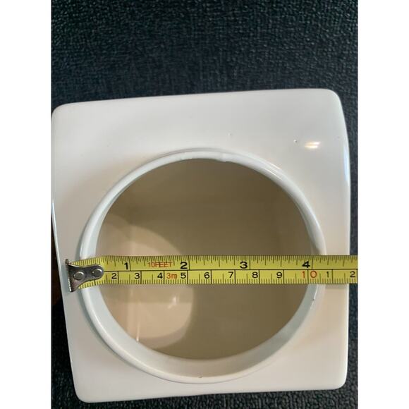 Hyalyn White Ceramic Canister w/ Lid Fruit Motif Wood 199S Vintage MCM - Picture 16 of 16